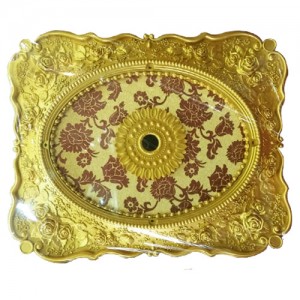 Altın Dikdörtgen Avizelik Saray Tavan 67*67 cm (DDG35)